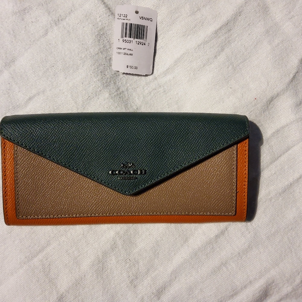 Tri color coach Wallet